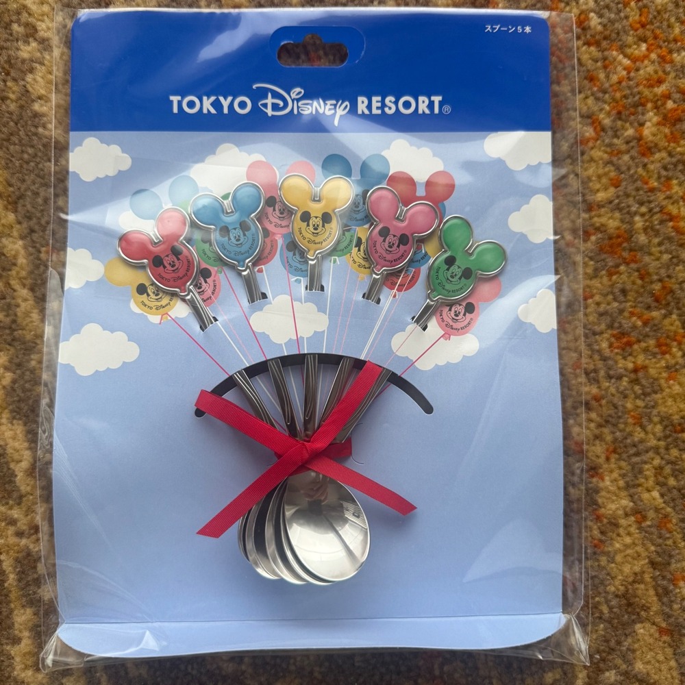 NEW Disney Tokyo 5 metal Mickey balloon spoons Disneyland DisneySea